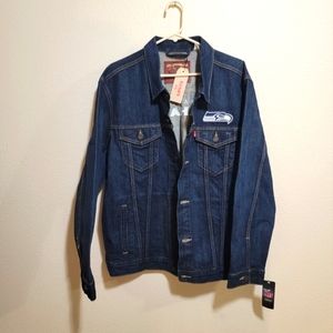 NWT RARE Levi Strauss Seahawks XXL Denim Jacket Women's